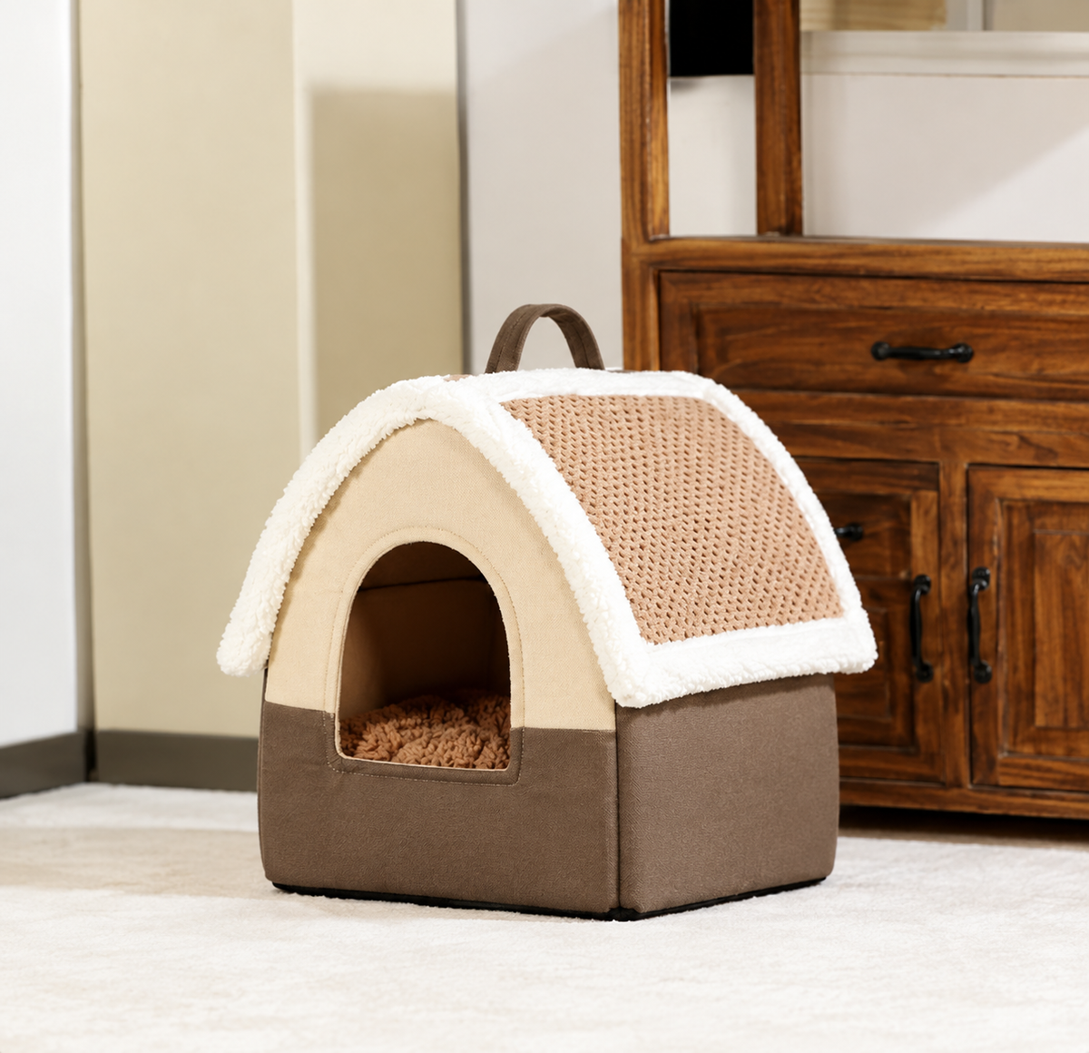Foldable Pet Cave Bed
